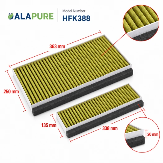 Alapure CleanAir Plus Koolstoffilter geschikt voor Bosch 17005406 (set)