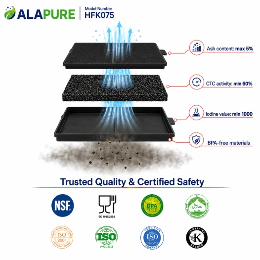 Alapure HFK075 Koolstoffilter geschikt voor 00744075 / 744075 / DHZ5226 / Z5133X1 / LZ52251