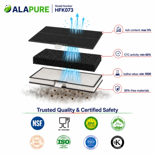 Alapure HFK073 Koolstoffilter geschikt voor 00744073 / 744073 / DHZ5285 / 669648 / Z5133X1