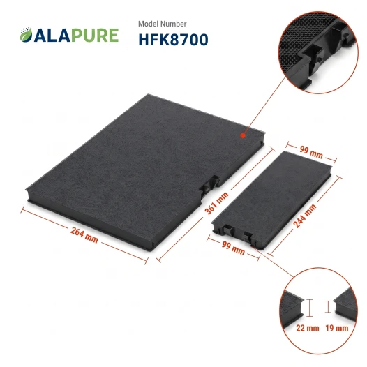 Alapure Koolstoffilter geschikt voor Gaggenau 17000965 / 11018700 (2St.)