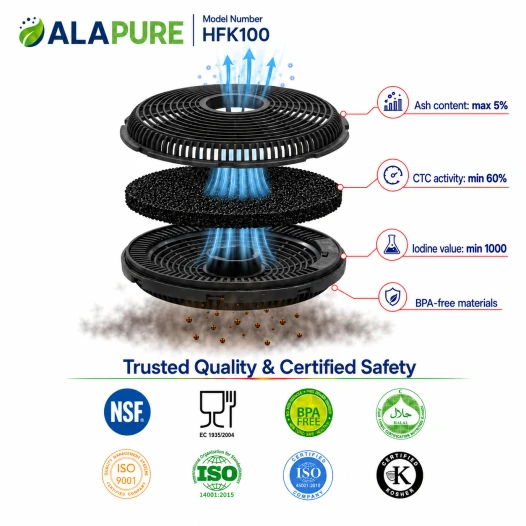 Alapure Koolstoffilter geschikt voor Beko KF9197060046 / 9197060046 (2St.)