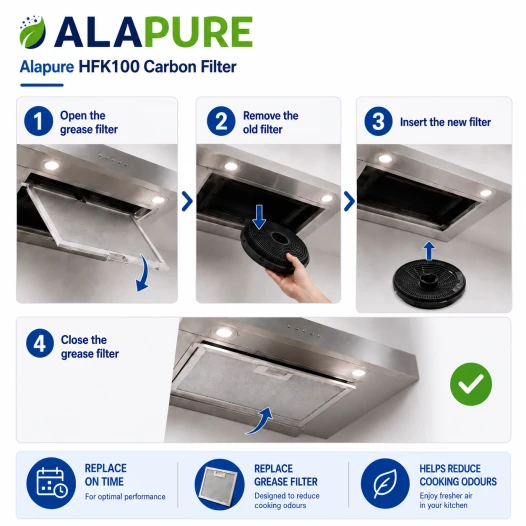 Alapure Koolstoffilter geschikt voor Beko KF9197060046 / 9197060046 (2St.)
