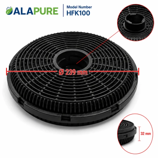 Alapure Koolstoffilter geschikt voor Beko KF9197060046 / 9197060046 (2St.)