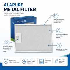 Alapure Metaalfilter geschikt voor Bosch 362380 / 00362380 320x220mm