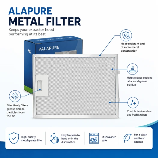 Alapure Metaalfilter geschikt voor Balay 362380 / 00362380 320x220mm